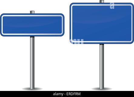 Vektor-Illustration der leere blaue Straße Zeichen auf weißem Hintergrund Stock Vektor