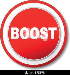 Vektor-Illustration der roten Boost-Symbol auf weißem Hintergrund Stock Vektor