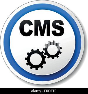 Vektor-Illustration von schwarzen und blauen Cms-Symbol Stock Vektor
