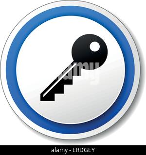 Vektor-Illustration von schwarzen und blauen Schlüssel-Symbol Stock Vektor