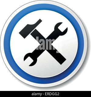 Vektor-Illustration von schwarzen und blauen Werkzeug-Symbol Stock Vektor