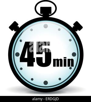 Vektor-Illustration von fünfundvierzig Minuten Stoppuhr-Symbol Stock Vektor