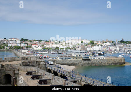 St Peter Port Harbour Guernsey Inseln Stockfoto