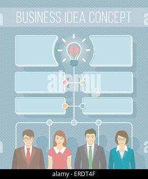 Elemente der modernen flachen Infografiken für neue Business-Idee-Informationen, start, Zusammenarbeit oder Teamarbeit. Stock Vektor