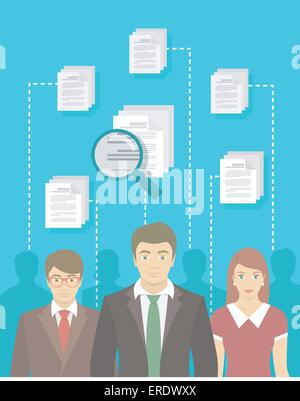 Moderne Vektor flach konzeptionelle Darstellung des Human Resources Managements, auf der Suche nach Personal, Headhunting-Konzept Stock Vektor