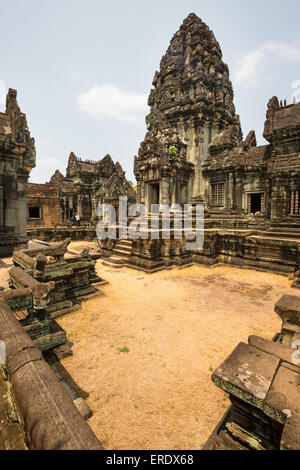 Innenhof mit Prasat, Banteay Samre Tempel, Angkor und Siem Reap Provinz, Kambodscha Stockfoto