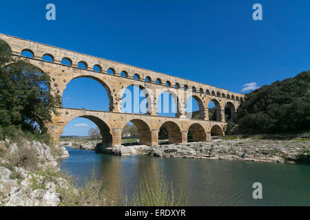 Pont du Gard, Vers-Pont-du-Gard, Languedoc-Roussillon, Frankreich Stockfoto