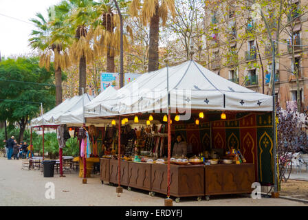 Rambla de Raval Boulevard, Bezirk El Raval, Barcelona, Spanien, El Raval-Viertel, Barcelona, Spanien Stockfoto