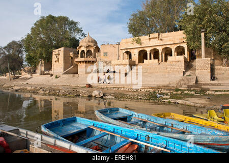 Indien, Rajasthan, Jaisalmer, Gadisar tank Stockfoto