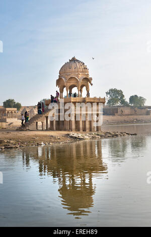 Indien, Rajasthan, Jaisalmer, Gadisar tank Stockfoto