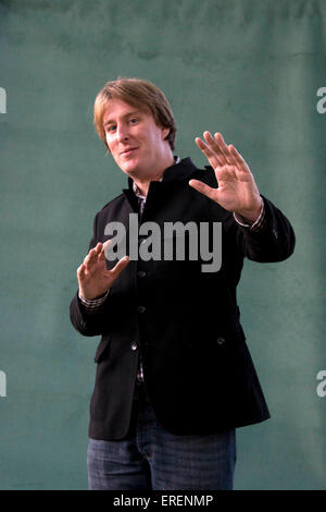 John Harris, Musikjournalist beim Edinburgh Festival 2010, Edinburgh, Schottland, UK, 18. August 2010. Stockfoto