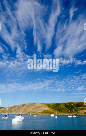 Wolken über Porirua Harbour, Paremata, Porirua, Wellington, Nordinsel, Neuseeland Stockfoto