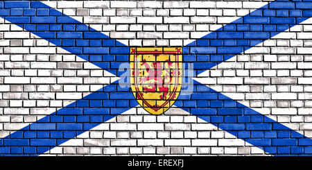 Flagge von Nova Scotia auf Mauer gemalt Stockfoto