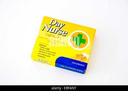 Paket von Tag Krankenschwester kalt Heilmittel Kapseln Stockfoto