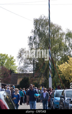 Maifeiertag im Hemswell Village in Lincolnshire, England. Bewahren die Dorftraditionen. Stockfoto