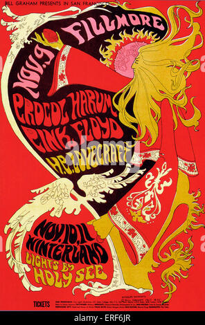 Plakat für ein Konzert November 1967 im Fillmore Auditorium, San Francisco, USA, mit britischen bands Procol Harum und Stockfoto