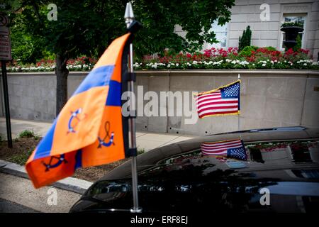 Washington, USA. 31. Mai 2015. König Willem-Alexander und Maxima der Königin der Niederlande besucht der niederländischen Botschaft Residenz des Botschafter Bekink in Washington, USA, 31. Mai 2015. Foto: Patrick van Katwijk POINT DE VUE, - kein Draht-SERVICE-/ Dpa/Alamy Live News Stockfoto