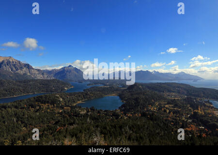 Die Aussicht vom Cerro Campanario, in der Nähe von Bariloche, Patagonien Stockfoto