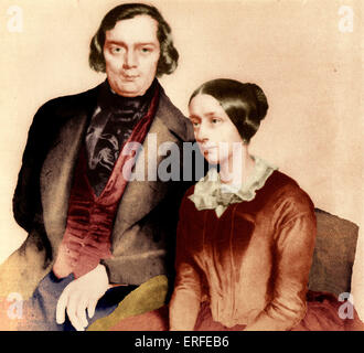 Robert & Clara Schumann 1847 von Eduard Kaiser. von Eduard Kaiser.          Clara Schumann: Deutscher Pianist und Komponist Stockfoto