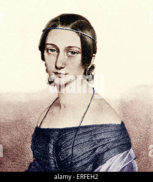 Junge Clara SCHUMANN, während noch Clara Wieck Vienna, c. März 1838.   Deutscher Pianist und Komponist 1819-1896 Stockfoto