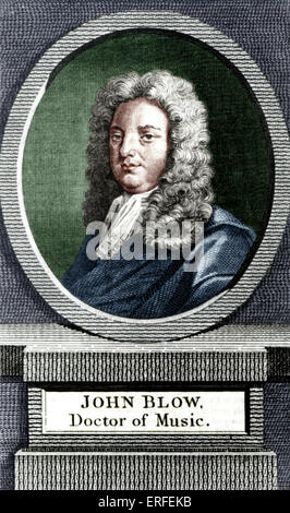 John Blow, englischer Komponist von Kirchenmusik, Organist an der Westminster Abbey und Meister, H. Purcell. JB: 1649-1708. Stockfoto