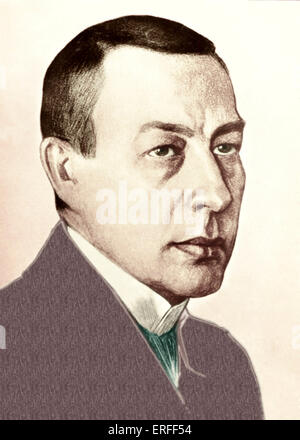 Sergei Rachmaninov Porträt russischer Pianist und Komponist (1873-1943) Künstler nicht bekannt Stockfoto