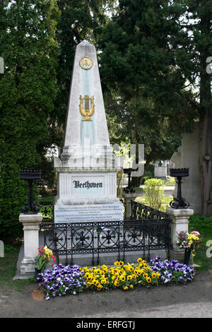 Ludwig van Beethoven - Grab des deutschen Komponisten in der Zentralfiredhof (Zentralfriedhof), Wien, Österreich. 17 Dezember Stockfoto