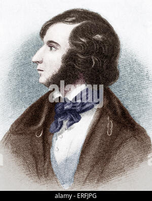 Robert Browning - Porträt des englischen Dichters und Dramatikers, 1835. 7. Mai 1812 - 12. Dezember 1889. Stockfoto