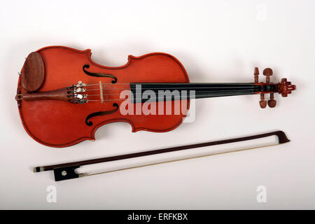 Des Kindes Violine - Viertel Größe, mit Bogen. Stockfoto