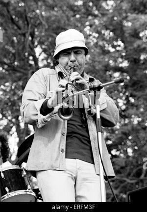 Ira Sullivan - Porträt der amerikanischen jazz-Musiker beim Flötenspiel auf dem 1981 Capital Radio Jazz Festival in Knebworth fo. 1. Mai 1931. Auch Saxophon & Trompete Spieler. Stockfoto