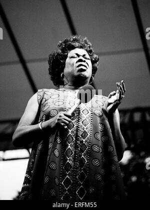 Sarah Vaughan - Porträt der amerikanischen jazz-Sängerin beim 1981 Capital Radio Jazz Festival in Knebworth. 27 März Stockfoto