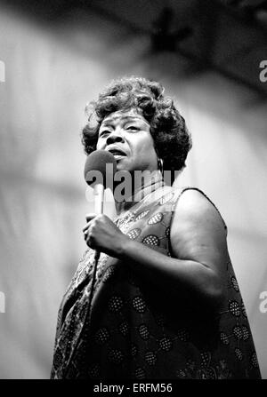 Sarah Vaughan - Porträt der amerikanischen jazz-Sängerin beim 1981 Capital Radio Jazz Festival in Knebworth. 27 März Stockfoto