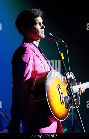 Chris Isaak - Porträt der amerikanische Sänger und Songwriter im Hammersmith Apollo, London, UK, 20. April 2007 durchführen. 26. Juni 1956. Stockfoto