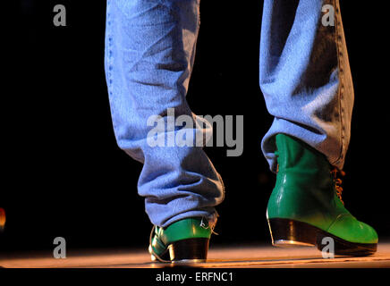 Savion Glover - Stepptänzer, US-amerikanischer Schauspieler und Choreograph, Proben in der Sadler Wells Theatre, Hillingdon, London, UK, Stockfoto