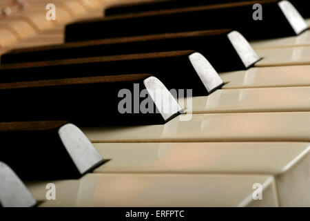 Piano Tastatur - mit den schwarzen und weißen Tasten für die Naturals und Vorzeichen Stockfoto