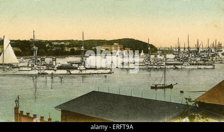 Reichskriegshafen Kiel, Deutschland - Blick auf den Hafen in Kiel. Kiel wurde nach 1871 Reichskriegshafen (Königreich Krieg Port) Stockfoto