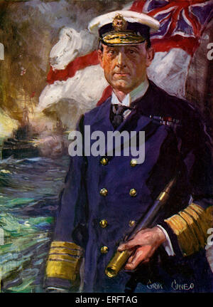 Admiral Sir John Jellicoe -. Britische königliche Marine Admiral; Admiral der Flotte während Worl Krieg I. 5. Dezember 1859 – 20. November 1935. (Künstler Cyrus Cuneo) Stockfoto