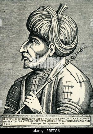 Sultan Selim II - Kupferstich von Antonio Lafreri. Original in der Bibliothèque Nationale Paris gehalten.  Regierungszeit: 1524-1574 Stockfoto