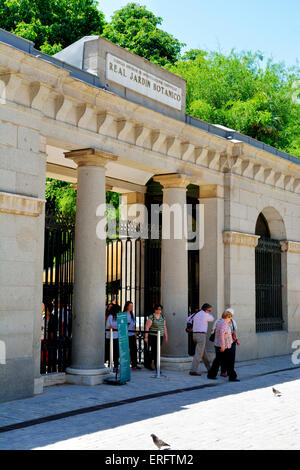 Königlicher Botanischer Garten (Real Jardín Botánico) Eingang, Madrid, Spanien Stockfoto