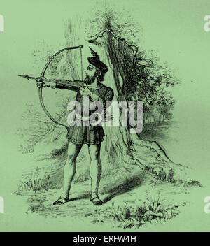 Robin Hood ist eine archetypische Figur in der englischen Folklore, dessen Geschichte stammt aus dem Mittelalter, aber wer bleibt erhebliche Stockfoto