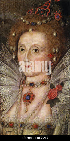 Queen Elizabeth ich Porträt (Reigned 1558-1603). Die Tochter von Anne Boleyn und Heinrich VIII. Ihre Herrschaft sah den Anfang der Stockfoto