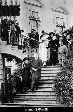 Marie Curie und Präsident Harding während ihrer Tour der Vereinigten Staaten im Jahre 1921. MC: Polen geborenen französischer Physiker und Pionier in der Stockfoto