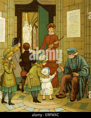 Bettler in der Kirche Türen in Rouen, Kirche von St-Ouen / Eglise de Saint-Ouen, Frankreich.  Von Thomas Kran- und Ellen E Houghton. Stockfoto