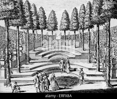 Zuschauerraum des Theaters Garten in Herrenhausen, Hanover.Handel war George I Hofmusiker in Hannover.  Georg II. wurde geboren Stockfoto