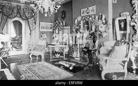 Luxuriöses Interieur aus den 1890er Jahren. Bildunterschrift lautet: "Ein Wohnzimmer in ein Fifth Avenue Herrenhaus in den neunziger Jahren". Stockfoto