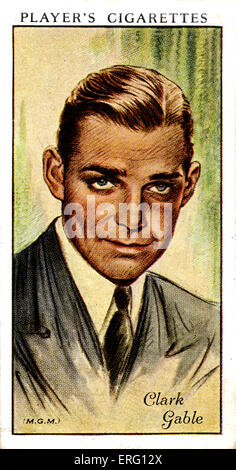 William Clark Gable, US-amerikanischer Schauspieler. 1. Februar 1901 – 16. November 1960. (Zigarette Spielerkarte). Stockfoto