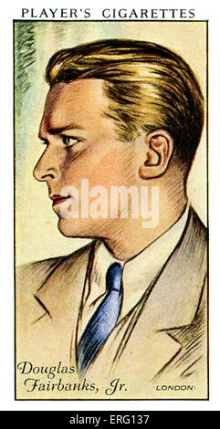 Douglas Fairbanks, Jr., amerikanischer Schauspieler. 9. Dezember 1909 – Mai 7. 2000. (Zigarette Spielerkarte). Stockfoto