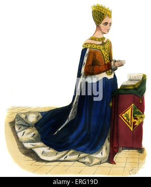 Margaret von Dänemark, Königin von Schottland,(1456-1486), heiratete James III im Jahre 1469 Holyrood Abbey, Edinburgh - 15. Jahrhundert weiblich Stockfoto