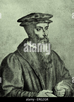 John Calvin französischer Theologe 10 Juli 1509-27 Mai 1564.  Nach einer Zeichnung von Loise Henry geborene Französin Claude 1798-1839 Stockfoto