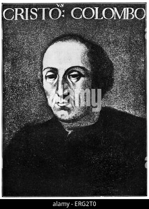 Christopher Columbus.  Kopie eines Gemäldes von 1555 nach einem verlorenen Original.  CC spanische Entdecker 1451-20 Mai 1506. Stockfoto